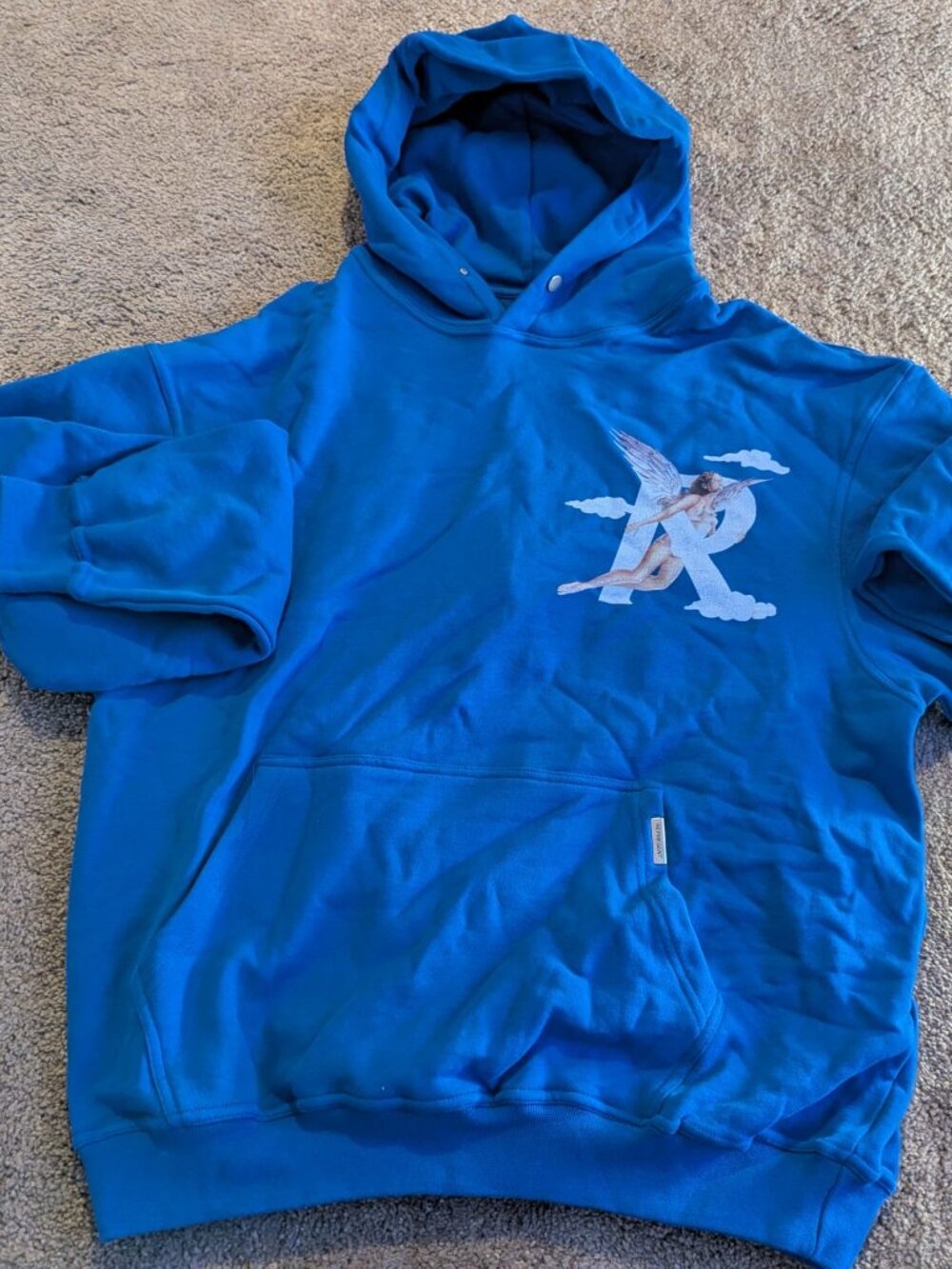 Represent Storms In Heaven Hoodie Cobalt Blue Angel Graphic Size M